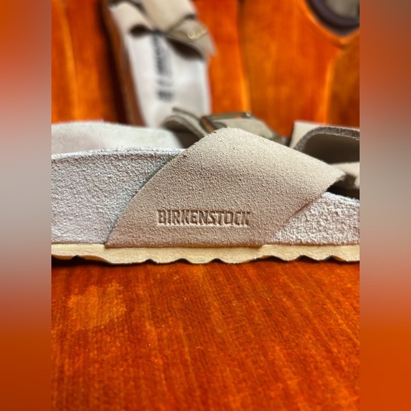 Birkenstock Sandals Womens 7.5 Siena Gold Metallic Tan  Buckle Cross Strap 38​ - Picture 7 of 10